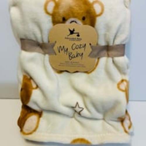 Adirondack Baby by Berkshire My Cozy Cream Baby Blanket Teddy Bears & Stars
