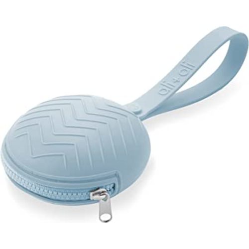 Ali+Oli Silicone Pacifier Holder Case (Dream Blue) BPA-Free Newborn Pacifier Holder, Travel Baby Pacifiers Silicone Pouch, Silicone Pacifier Storage Case, 3 by 1.6 Inches