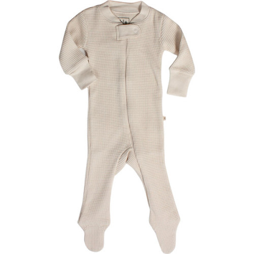 Noble Organic Waffle Footie Sleeper, Oat Milk