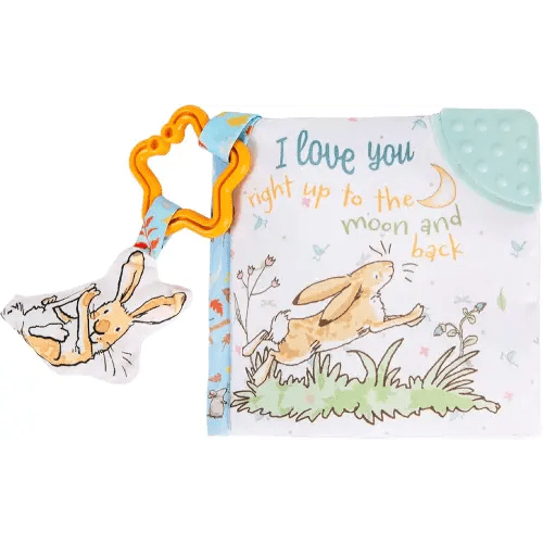 KIDS PREFERRED Guess How Much I Love You… 5 Inch Soft Book Interactive Baby Teether Toy with Crinkle Sounds, Soft Textures, Bright Colors, and BPA-Free Materials for Safe and Fun Sensory Play