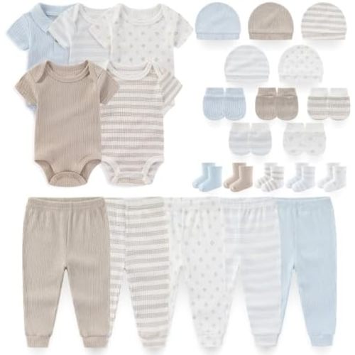 Newborn Baby Layette Essentials Giftset Clothing Set Short-Sleeve Bodysuit and Long Pants