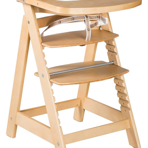 Grow-with-Me 3-in-1 Adjustable Height Eco Wood High Chair & Tray | Natural | 6m - 10 years