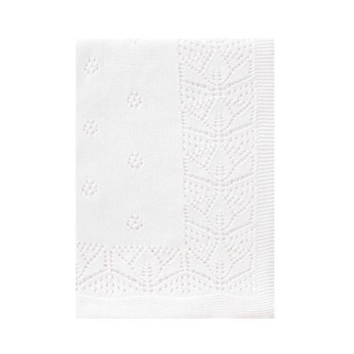 LAWKUL Cellular Blanket Baby 100% Cotton Knitted Soft Knit Crochet Blankets for Newborn Boy Girls Infants White 100x80cm