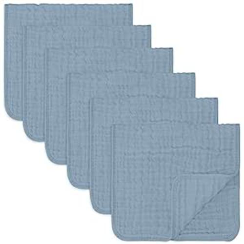 Comfy Cubs Muslin Burp Cloths Large 100% Cotton Hand Washcloths for Babies, Baby Essentials 6 Layers Extra Absorbent and Soft Boys & Girls Rags for Newborn Registry (Pacific Blue, 6-Pack, 20" X10") : Baby
