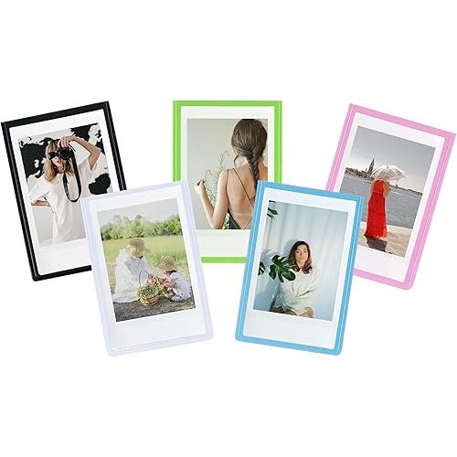 Mini Magnetic Picture Frame Refrigerator Magnets with Clear Protective Pocket for Polaroid Fujifilm Instax Mini Film, 2x3 Inch Photos, for Metal Fridge Cabinet Lockers, 10 Pieces.