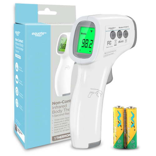 Equate Infrared No Touch Forehead Body Thermometer,1-second, 3-color backlight,All ages.