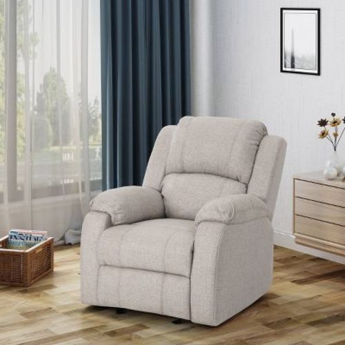 Mozelle Classic Gliding Recliner Beige - Christopher Knight Home: Upholstered Polyester, Wood Frame, 250lb Capacity