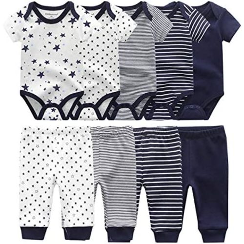 Kiddiezoom Unisex Newborn Baby Short-Sleeve Bodysuit Baby Layette Essentials Giftset Clothing Set
