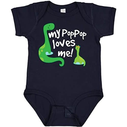 inktastic My Pop Pop Loves Me Dinosaur Baby Bodysuit