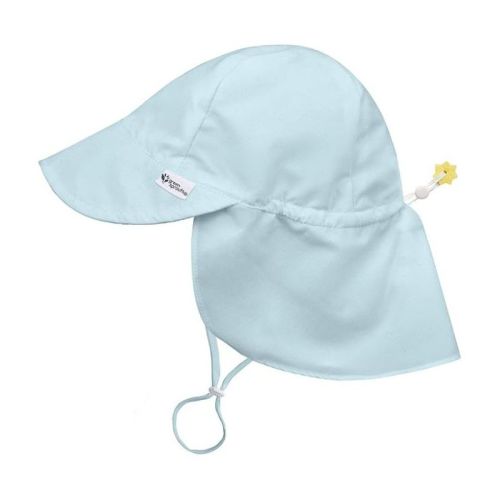 Green Sprouts Baby/Toddler UPF 50+ Eco Flap Hat - Light Aqua - 0/6 Months