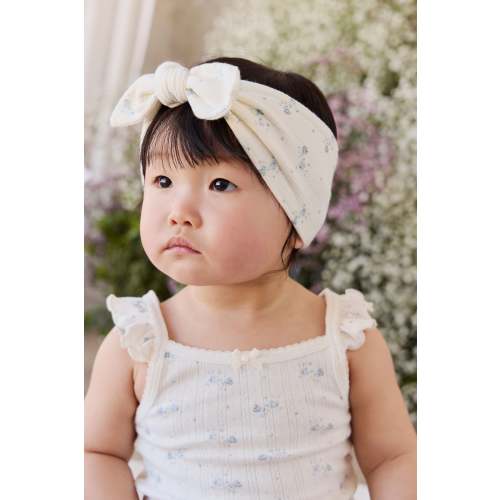 Organic Cotton Pointelle Headband - Molly Blue