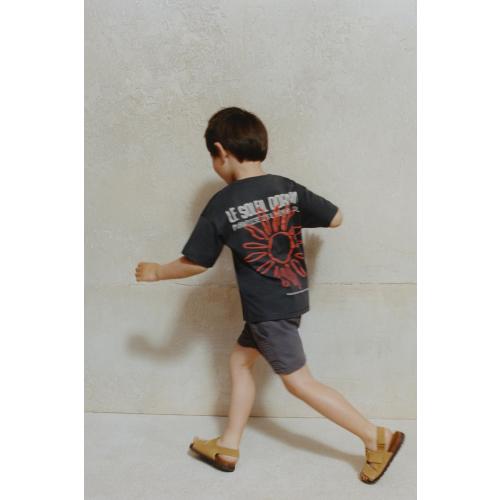 SUN TEXT PRINT T-SHIRT - Anthracite grey | ZARA United States