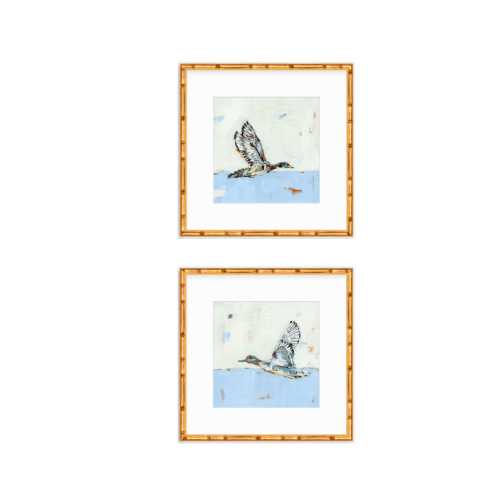 Waterfowl in baby blues (set of 2)