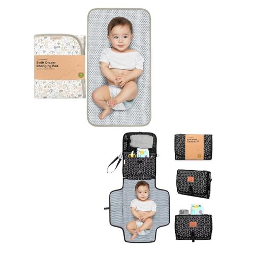 KeaBabies Portable Diaper Changing Pad - Waterproof Foldable Baby Changing Mat - Travel Diaper Change Mat - Lightweight Changing Pads for Baby - Baby Changer - Machine Washable
