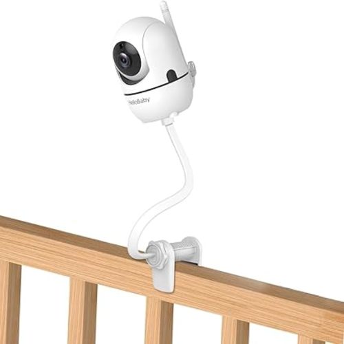 HelloBaby Monitor Clip Mount for HB6550/ HB6560/ HB65/ HB66/ HB6351/ HB40/ HB6339/ HB6336/HB6081, Flexible Crib Clamp Mount Long Gooseneck Arm, Indoor Without Tools or Wall Damage