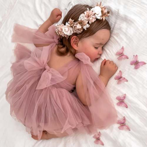 English Rose Dusty Rose Baby Girl Romper