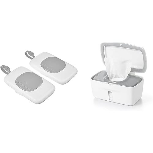 OXO Tot On The Go Wipes Dispenser - 2 P ack & Tot Perfect Pull Wipes Dispenser - Gray, 1 Count (Pack of 1)