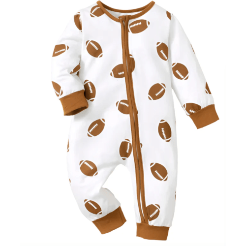 FOOTBALL White Jumpsuit - Hazel & Bo