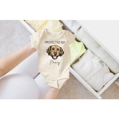 Protected by Dog Onesies New Best Friend Onesiepersonalized - Etsy