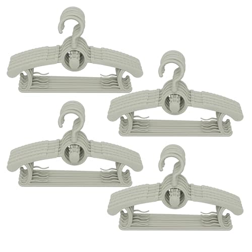 LIYUXIDONG Baby Hangers 20 pcs, 360° Swivel Hook, Adjustable Kids Hangers According to Clothing Size, Suitable for Babies and Children (Gray)