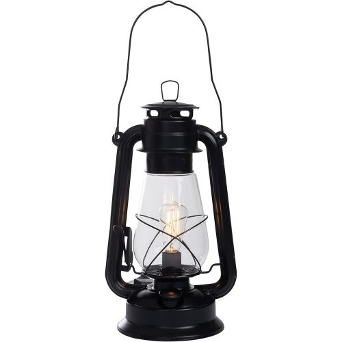 Rustic Farmhouse Lantern Table Lamp: Dimmable, Edison Bulb, Line Cord Dimmer - Medium Body, Rustic Finish, US UL/ULC Canada Safety Listed by Muskoka Lifestyle Products USA