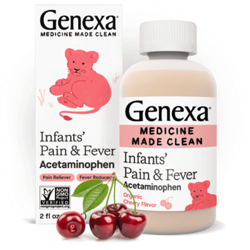 Genexa Infants’ Clean Pain & Fever Acetaminophen, Dye Free, Organic Cherry, 2 fl oz