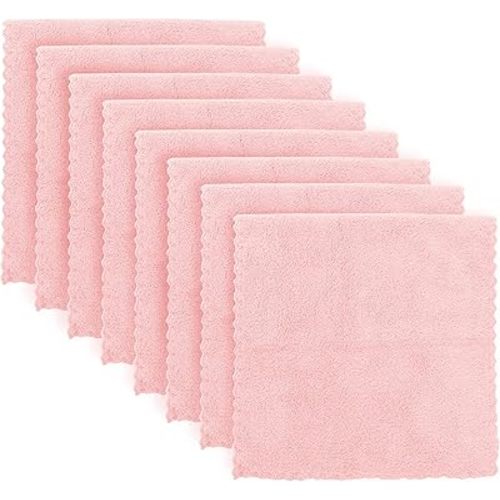 Super Soft Burp Cloths 8 Pack - Thick - Extra Absorbent - Perfect Size Large 20 X 10 Inch - Light and Easy to Carry - Milk Spit Up Rags - Burpy Cloths for Unisex, Boys, Girls, Newborn - Pink