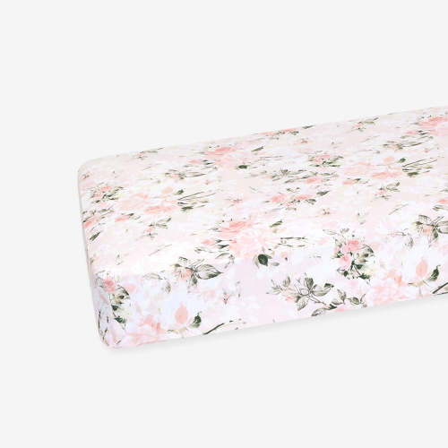 Vintage Pink Rose Crib Sheet