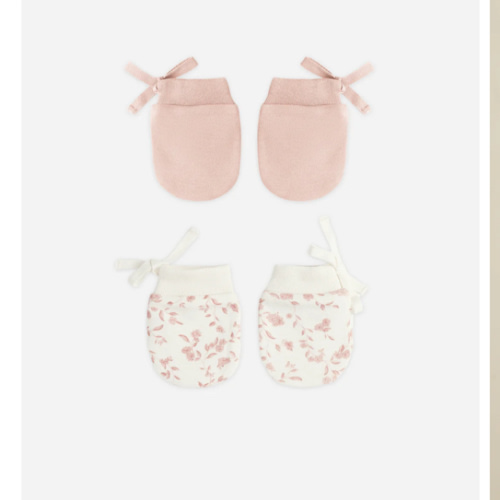 No Scratch Mittens, Set Of 2 || Rose, French Garden – Quincy Mae