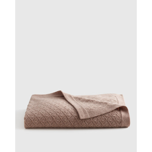 Washable Cashmere Pointelle Baby Blanket in Minimal Pink