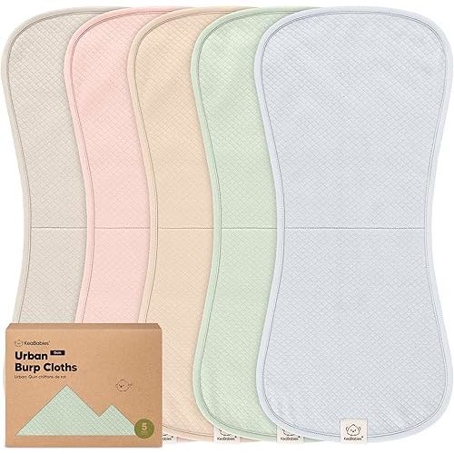 KeaBabies 5-Pack Organic Burp Cloths Baby Girl, Boy - Extra Large, Absorbent Baby Burp Cloths, Soft Burping Cloths for Babies, Newborn Burp Clothes, Cotton Burp Rags, Thick Burp Cloth(Dawn/Quin)