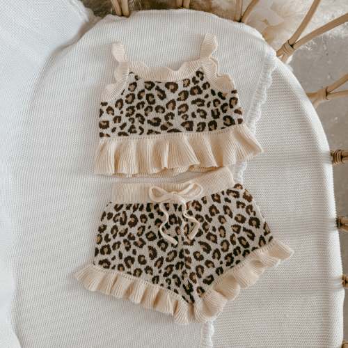 Knit Tie Set - Leopard