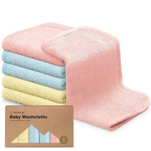 6-Pack Baby Washcloths - Soft Viscose Derived from Bamboo Washcloth, Baby Wash Cloths, Baby Wash Cloth for Newborn, Kids, Bath Baby Towels, Face Towel, Face Cloths for Washing Face(Candy Pop)