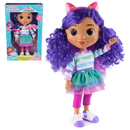 Gabby’s Dollhouse, Sing & Celebrate Gabby Girl Doll with Sound Effects & Reversible Cat Ears