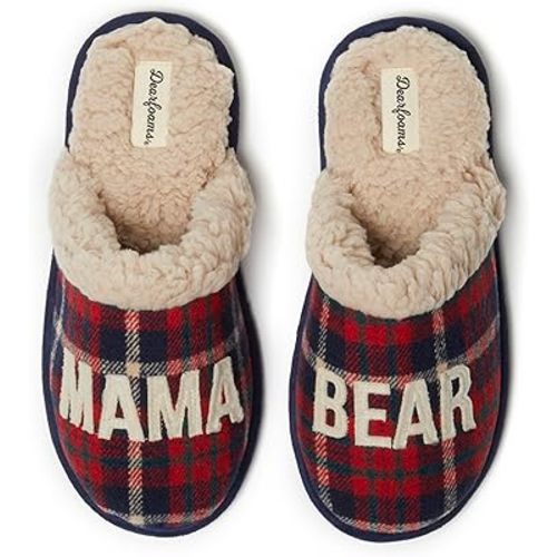 Dearfoams Women’s Christmas Gifts for Mom Cute Matching Family Pajama Mama Bear Slipper