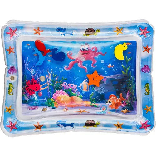 Splashin'kids inflatable tummy time premium water mat infants and toddlers is The perfect fun time play activity center your baby's stimulation growth