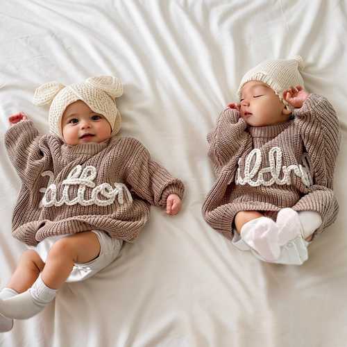 Personalized Baby Name Sweater, Custom Knit Sweater, Newborn Sweater with Name, Hand-Embroidered Sweater, Birthday Gift for Baby, Baby Gift