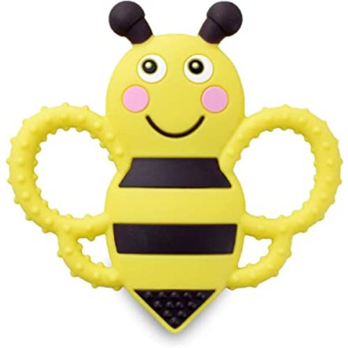 sweetbee Buzzy Bee Teether, Multi-Textured, Soft & Soothing, Easy to Hold (BPA Free, Freezer & Dishwasher Safe)