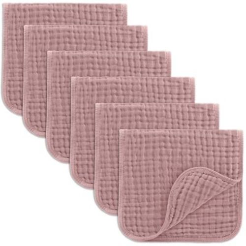 Muslin Burp Cloths Large 100% Cotton By Comfy Cubs (white, Pack Of 6)