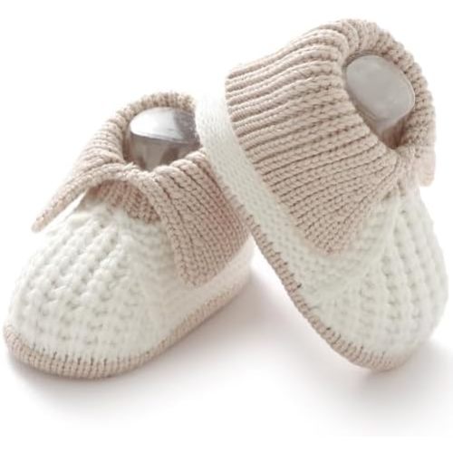 Baby Booties Newborn Hand Knit Sock Shoes Soft Cozy First Walkers for Infant Boys Girls