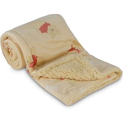 Disney Character Fuzzy Double Sided Mink and Sherpa Baby Blanket, Ultra-Soft and Plush Mink Sherpa Newborn Throw for Infants, Measures 30x40 (Mickey, Minnie, Pooh, Dumbo)