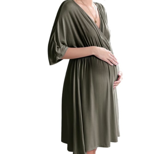 Ekouaer 3 in 1 Labor/Delivery/Hospital Gown Maternity Dress Nursing Nightgown Sleepwear for Breastfeeding
