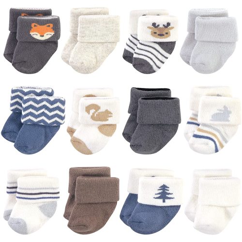 Hudson Baby Baby Girls' Cotton Rich Newborn and Terry Socks