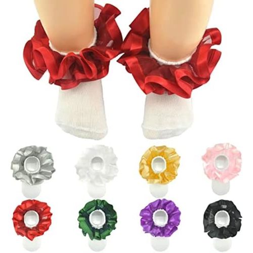 8 Pairs Ruffle Socks, Princess Lace Socks for Newborn/Infant/Toddler