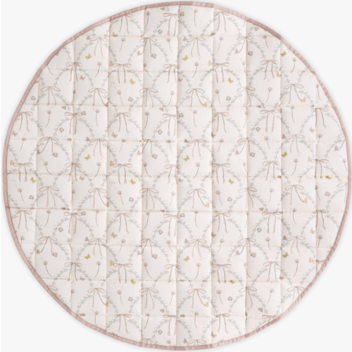Bows & Butterfly Kisses, Play Mat, Pink - Gooselings Blankets & Quilts | Maisonette
