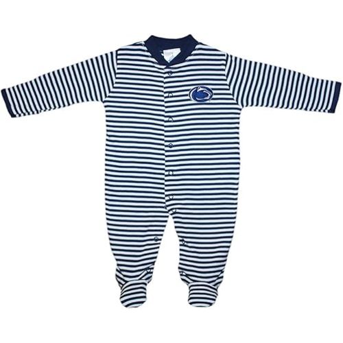 Penn State Nittany Lions Striped Footed Baby Romper
