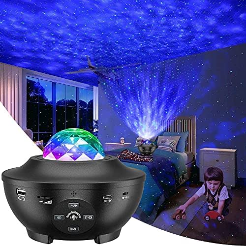 Galaxy Projector, Star Projector 3 in 1 Night Light Projector w/LED Cloud with Bluetooth Music Speaker - Black