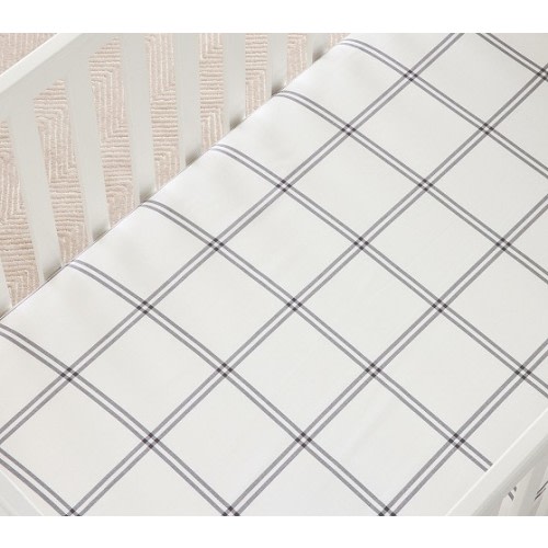 Chris Loves Julia Windowpane Organic Crib Fitted Sheet | Pottery Barn Kids