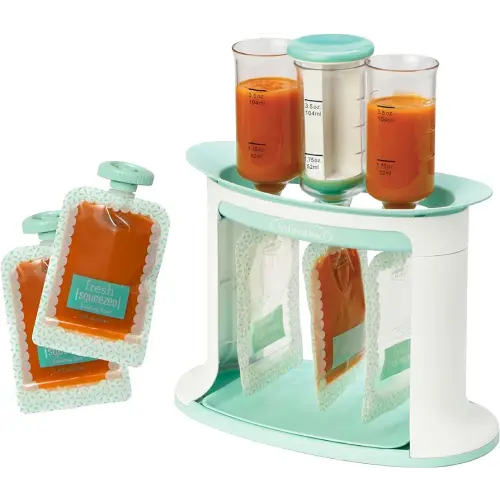 Infantino Squeeze Station for Homemade Baby Food, Pouch Filling Station for Puree Food for Babies and Toddlers, Dishwasher Safe and BPA-Free