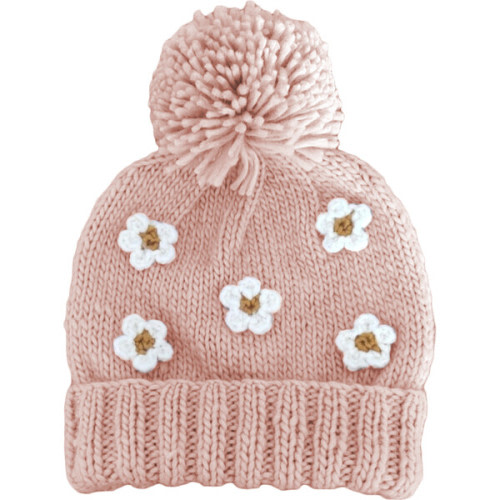 Hand-Crocheted Flower Hat, Blush & White - The Blueberry Hill | Maisonette